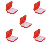 5 pastilleros portátiles para medicamentos, dispensador de píldoras sellado con 4 compartimentos, organizador de píldoras de viaje, organizador de pastillas pequeño (rojo)