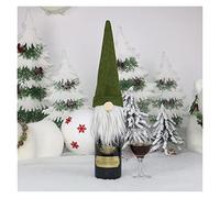 5 Pc Decorations Faceless Old Man Doll Wine Bottle Cover Christmas Champagne Decoration Wine Bottle Covers (Color : Green Size : 23 * 12cm)