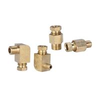 5 PCS 1/8" M6 M8 M10 Metric Male 4 6mm Compression Straight Through Elbow Oil Tube Brass Pipe Fitting System(Elbow 1pc,4mm To M6)