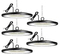 5 PCS 300W UFO LED Lámpara de Alta Bahía,40000LM Focos Led Interior Techo,6500K LED Iluminación de Almacén,IP65 Impermeable Campana Industrial Para Patio,Garaje,Fábrica,Taller lámparas de iluminación