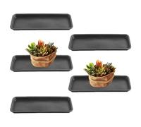 5 PCS Bandejas de Plantas para Macetas Platillo de Plantas de Plástico Rectangular Bandejas de Goteo a Prueba de Fugas Bandeja Recolector de Agua de Alta Resistencia para Interiores y Exteriores 15.9