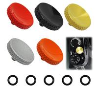 5 Pcs Botones Disparadores Cóncavos de Cobre Puro, Compatibles con Cámaras Fuji, Ca-Non, Ni-kon, O-lympus (Colores: Rojo, Negro, Plata, Naranja, latón)
