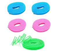 5 Pcs Cuerdas para Tender, Cuerda Tendedero Exterior, Tendedero Portatil, Tendedero Antideslizante, Cuerda Tender, Cuerda para Tender Ropa, para Casa y Camping (5 m)