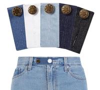 5 Pcs Extensores de Pantalones de Cintura, Extensor Pantalon Embarazada, Extensores de Botones Pantalon Elástico, Ajustables Botones para Vaqueros Jeans Pantalones 8,3 x 3,5 cm (5 Colores)