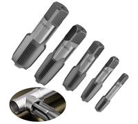 5 PCS Grifos de Rosca de Acero, BSP 55 Grados,juego de 5 macho de roscar npt, para Juntas de Tuberías de Agua, Reparación de Automóviles y Maquinaria - Tamaños G1/8, G1/4, G3/8, G1/2, G3/4
