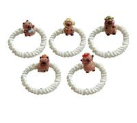 5 Pcs Hair Ring, Kapi Bara Shape coleteros para el pelo, Cute and Simple coleteros para el pelo, White Stretchy coleteros para el pelo.
