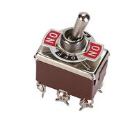 5 PCS Interruptor de Palanca, DPDT Orificio de Montaje de 6 Patillas 3 Posiciones ON-OFF-ON 250V 15A 12mm