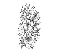5 PCS jugo de hierbas tatuaje temporal pegatinas flores semipermanentes impermeables mujeres duraderas