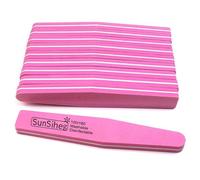 5 PCS/LOTE Limas de uñas Tampón de uñas 100/180 Grano Lijado Pulido Manicura Herramientas de arte de uñas-rosa