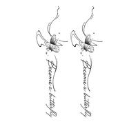 5 PCS mariposa tatuaje a base de hierbas pegatinas impermeables mujer duradera clavícula de brazo semipermanente