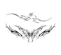 5 PCS mariposa tatuaje a base de hierbas pegatinas impermeables pegatinas de clavícula de tobillo duradero para mujeres