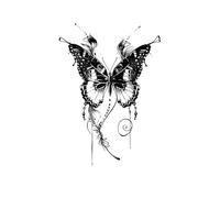 5 PCS mariposa tatuaje de jugo de hierbas pegatinas pegatinas impermeables y duraderas en el pecho de la clavícula femenina