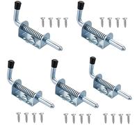5 Pcs Pestillo de Muelle,Pestillo Muelle Puerta Metal Cerrojo inoxidable,Pestillo Puerta Muelle con agarre y tornillos,para puerta de cobertizo,puerta trasera,garaje