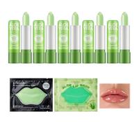 5 Pcs Pintalabios Magico Aloe Vera,Bálsamo Labial Que Cambia De Color Ph Lápiz Labial De Aloe Vera,Cambi Color Sensibl Temperatur,Hidratante Nutritivo,Increíble Efecto Cambi Color,2 Mascarilla Labials