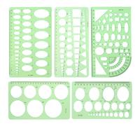 5 Pcs Plantillas Circulares, Plantillas Geométricas de Dibujo Técnico, Plantilla Geométricas con Agujeros para dibujar y colchas escolares, oficina y manualidades