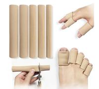5 Pcs Protector Dedos Pie de Silicona Cortables, Tubos de Dedo de Pie, Protectores de manga de tela con forro de gel, evita el desarrollo de maíz, callos y ampollas entre los dedos de los pies (S,M,L)