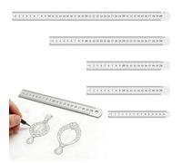 5 Pcs Regla metalica, escalimetro, regla de acero inoxidable de 15/20/30/40 cm, reglas de metal con escala de doble cara, reglas para enseñanza, dibujo de oficina, herramienta de medición de bordes