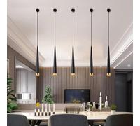 5 Pcs Restaurant Suit Black Gold Downlight Dining Table Pendant Creativity Bar Chandelier Front Desk Single Head Hanging Lights, Chandeliers