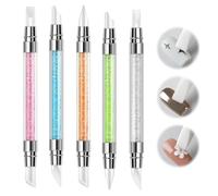 5 Pcs Silicone de Nail Sculpture Pen, Doble Pinceles Cabeza Nail, Herramientas de Dibujo Conjunto, Cepillo de arte de uñas, Herramientas de Dibujo Conjunto para Manicura Salón