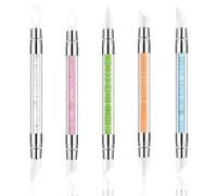 5 pcs Silicone Nail Sculpture Pen, doble cabezal pinceles de uñas, herramientas de arte para moldear gel, escultura de arte DIY Nail Art Designs