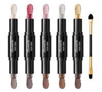 5 Pcs Sombra De Ojos En Barra Sombra De Ojos En Crema Luce Una Mirada Grande Brillante Resistente Al Agua Larga Duración Ideal Para Desplazamientos Diarios Reuniones Con Amigos Y Fiestas con 1 Pincel