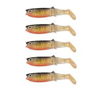 5 Pcs T-Tail Suave plástico Pesca señuelos realistas Swimbaits Multi-Color Realista Pesca señuelo para Agua Dulce Agua Salada Bass Trout Pike