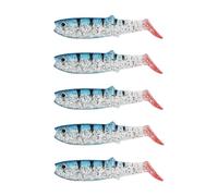 5 Pcs T-Tail Suave plástico Pesca señuelos realistas Swimbaits Multi-Color Realista Pesca señuelo para Agua Dulce Agua Salada Bass Trout Pike