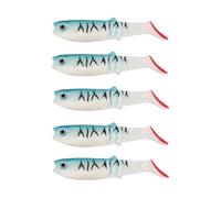 5 Pcs T-Tail Suave plástico Pesca señuelos realistas Swimbaits Multi-Color Realista Pesca señuelo para Agua Dulce Agua Salada Bass Trout Pike