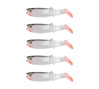 5 Pcs T-Tail Suave plástico Pesca señuelos realistas Swimbaits Multi-Color Realista Pesca señuelo para Agua Dulce Agua Salada Bass Trout Pike