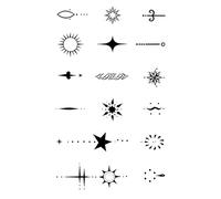 5 PCS tatuajes a base de hierbas pegatinas a mujeres con patrones geométricos impermeables y duraderos en el dorso de los dedos