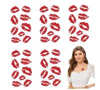 5 pcs tatuajes de besos temporales realistas con forma de lápiz labial pegatinas de besos tatuajes temporales resistentes al agua y de larga duración para fiestas de disfraces de Halloween y Navidad