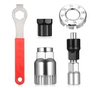 5 PcsExtractor Bielas Bicicleta, Extractor de Biela de Bicicletas, Extractor de Piñones 2 en 1 Bicicleta Cassette Herramientas Bicicletas, con Llave de 16 mm para Eliminación de Biela de Bicicletass