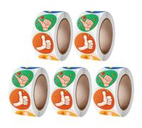 5 pegatinas de ánimo con diseños de dibujos animados de elogio