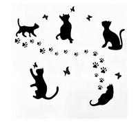 5 pegatinas de gato negro Patrulla Canina partido calcomanía de pared de mariposa decoración de pared, vinilo extraíble para puerta de dormitorio familiar, sala de estar decoración del hogar