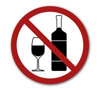 5 pegatinas de Prohibido consumir bebidas alcohólicas, 9,5 cm de diámetro, señales de advertencia con protección UV para exteriores e interiores