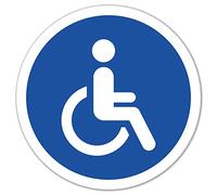 5 pegatinas que indican para Uso exclusivo de personas con discapacidad/sillas de ruedas, 9,5 x 9,5 cm, pegatina para usuarios de sillas de ruedas, pegatina para puerta de WC