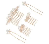 5 peines de cristal para el cabello, horquillas barrocas doradas y accesorios para el pelo de novia para bodas, bailes, fiestas