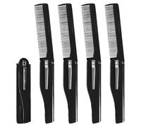 5 Peines Para Barba Negros, Peine Plegable, Peine Para Hombres, Peine Para El Cabello De Plástico, Unisex, Práctico Peine Plegable Para Viajes