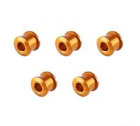 5 pernos de biela de bicicleta para disco simple y doble, rosca fina para instalación segura de piezas de bicicleta (pernos de disco único dorado)