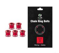 5 pernos de cadena CNC M8 x 10 mm para Sram Road para bicicleta de montaña, 2 tornillos de piñón individuales con juntas móviles, rojo (rojo)