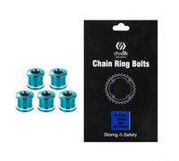 5 pernos de cadena CNC M8 x 10 mm para Sram Road para bicicleta de montaña, 2 tornillos de piñón individuales con juntas móviles, rojo (azul)
