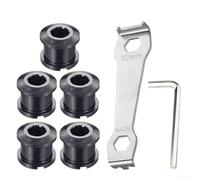 5 pernos de rueda de cadena con llave hexagonal para un montaje eficiente de la bicicleta (negro)