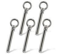 5 pernos de tornillo de expansión de elevación de anillo M8 x 100 mm, pernos de ojo resistentes de acero inoxidable 304, anclajes de hormigón para pared, pernos de tornillo con tuercas, ganchos de ojo