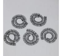 5 pestañas de muñeca de juguete con fibras de nailon, diseño curvado natural, fácil aplicación adhesiva, accesorios articulados de bola, accesorios