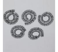 5 pestañas de muñeca de juguete con fibras de nailon, diseño curvado natural, fácil aplicación adhesiva, accesorios articulados de bola, accesorios