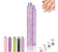 5 Petal flower nail art tool,flower dotting tool for nails, 1.8mm Fine Tip Rhinestone Pickers,Quick Floral Pattern Stamp Pen for Painting, Sculpting, Rhinestones DIY and Salon (Light Purple)