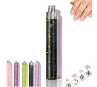 5 Petal flower nail art tool,flower dotting tool for nails, 1.8mm Fine Tip Rhinestone Pickers,Quick Floral Pattern Stamp Pen for Painting, Sculpting, Rhinestones DIY and Salon (Black)