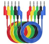 5 pezzi 1m Banana al Cable de Prueba del Conector Banana Plomos de Prueba del Cable del Conector Banana Pinzas de Cocodrilo Sonda de Prueba Metal Mango Plastico Para Trabajos de Pruebas Eléctricas