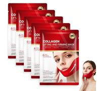 5 Pezzi Maschera Mento Maschera V Line, Design Mezzo Viso Elastico Regolabile con Tessuto Traspirante, Riutilizzabile e Confortevole per Uso Quotidiano a Casa o in Viaggio