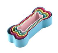 5-Piece Dog Bone Cookie Cutter Set - Colorful Stainless Steel Baking Molds | Ďurable Pastry & Cookie Stamps For Homemade Dog Treats, Biscuits & Fun Party Snacks